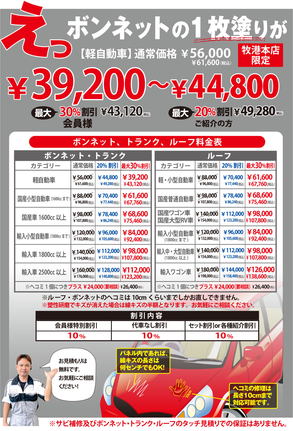 ボンネット修理